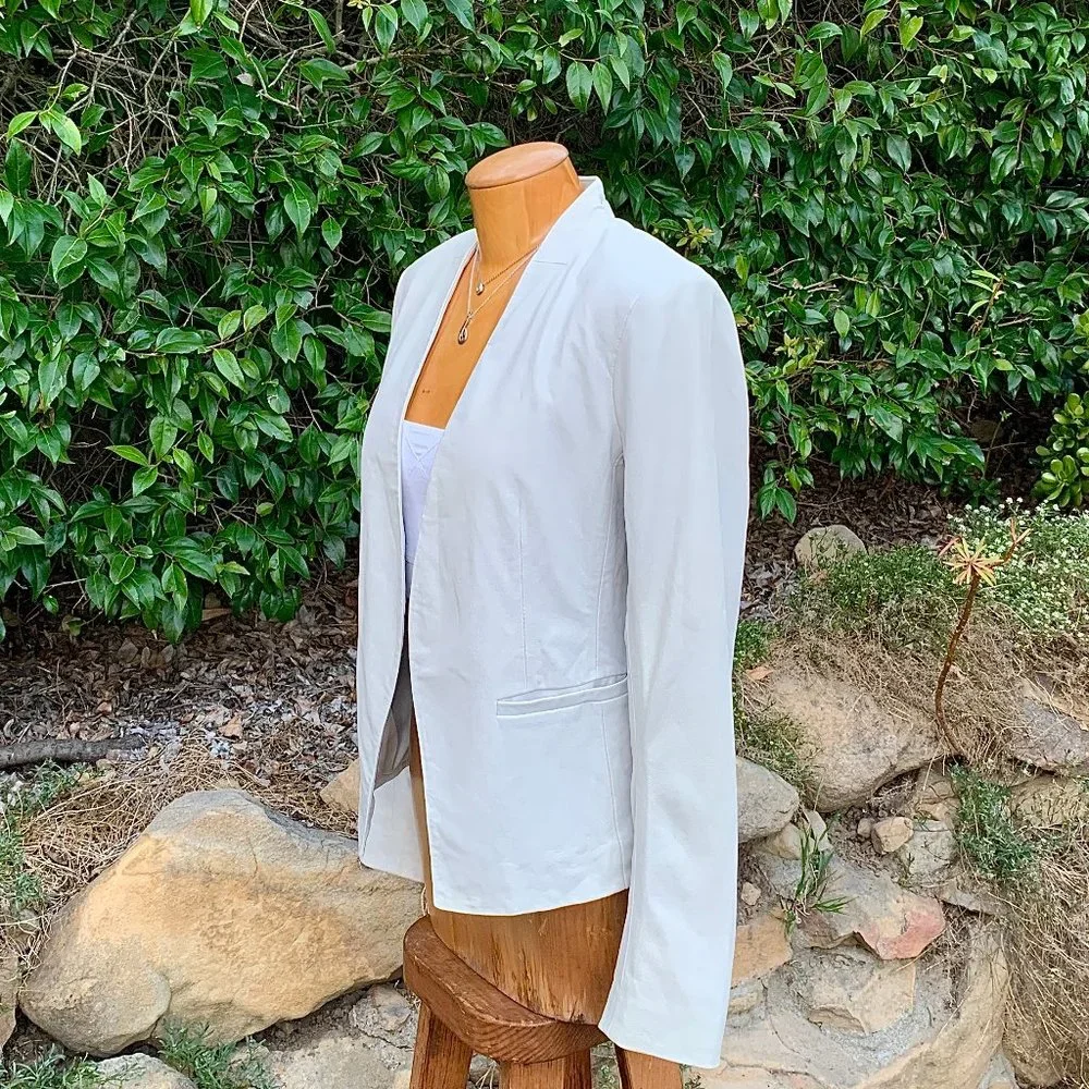 Theory butter soft leather blazer jacket winter/summer white - Picture 4 of 10